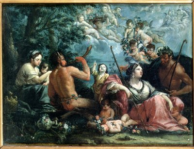 Nymphs, Satyrs and Putti by Francesco Monti